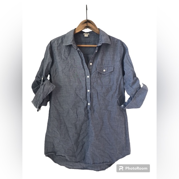 J. Crew Tops - J.Crew | Women’s blue half way button up collared shirt, size S